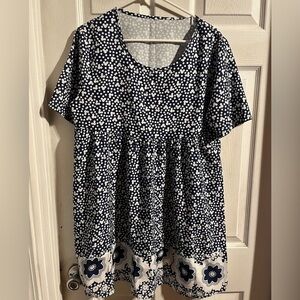 Disney Mickey Mouse All Over Print‎ Dress Women’s Size Large Navy/White Midi
